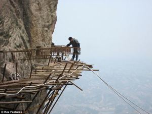 Extreme cliff path construction